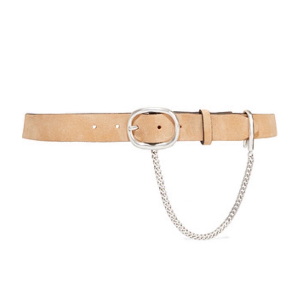 Rag & Bone Chain-embellished suede belt